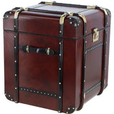 Luxury Handcrafted Leather Large Storage Trunk Chestnut: LF-152
