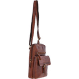 Leather Vintage Medium Flight Shoulder Bag Tan : G-33