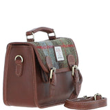 Ashwood Leather & Harris Tweed® Cloth Small Satchel Bag Tan/Mcload: TW-67-02-TM