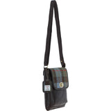 Ashwood Leather & Harris Tweed® Cloth Twist Lock Crossbody Bag Brown/Mcload: TW-31-01-BM