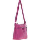 Sleek Luxe Leather Shoulder Bag Berry: Mourne
