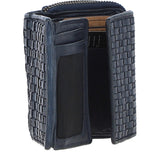 Vintage Woven Leather 7 Card Purse Navy:  D-82