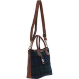 Versatile Ashwood Leather & Harris Tweed® Cloth Shoulder Bag Tan/Watch: TW-22-04-TW