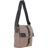 Fenland Canvas & Leather Crossbody Bag Mud/grey: FEN-754