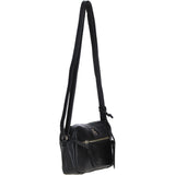 Leather Crossbody Bag with Adjustable Strap Black: Audrey