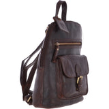 Small Vintage Leather Backpack Brandy – G25