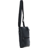 Real Leather Messenger Bag with Multiple Pockets Black: MOSCOW