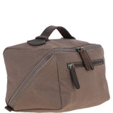 Fenland Canvas & Leather Wash Bag Mud/grey: FEN-759