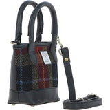 Ashwood Leather & Harris Tweed® Cloth Small Grab Bag Black/Green/Red: TW-63-07-BR