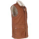 Ashwood Men's Leather Waistcoat Tan Snuff: LUCK