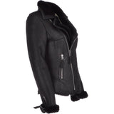Womens Luxury Shearling Jacket Black/ Blk: P-47