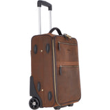 Airline Friendly Cabin Size Leather Trolley Brown: 79014