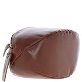 Ashwood Leather Rugby Ball Washbag Chestnut: Q-40