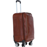 Premium Leather Trolley Suitcase Tan: pl-52