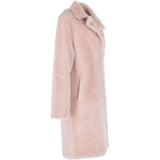 3/4 Long Shearling Fur Coat Baby Pink: 20081-G-T4