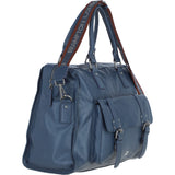 Brampton London Leather Weekender Bag Navy: 64807