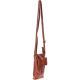 Compact Leather Phone Bag with Adjustable Strap and Brass Hardware Bridge: tl-002