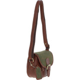 Ashwood Leather & Tweed Saddle Bag Tan/Green Check: TW-26-010-TGNH