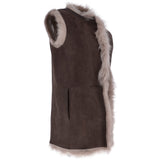 Toscana Suede Leather Gilet Brown : Wanda