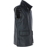 Ashwood Men's Leather Waistcoat | Classic Zip-Up Body Warmer Black: LUMS