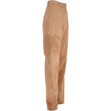 Womens Suede Leather Trousers Sand/Sue: 766 TROUSERS