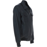 Real Leather Bomber Jacket With Brando Collar Black: Prime Bomber