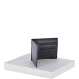Vegetable Tanned Leather Classic 8 Card Bill Fold  Wallet Black : 1211-VT