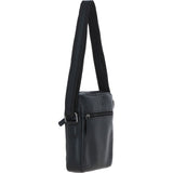 Real Leather Messenger Bag Black: LISBON