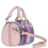 Ashwood Leather & Harris Tweed® Cloth Small Barrel Bag Baby-pink/Pink: TW-61-15-BP