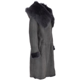 Toscana Longhaired Hooded Shearling Coat Grey: LP 26