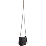 Vintage Mini Leather Cross Body Shoulder Bag With Chain Strap Black  – G27