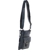 Vintage Small Leather Shoulder Bag Navy – G20