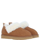 Fenland Ladies Sheepskin Shoes Tan: petra-shoes