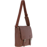 Gabicci Leather Messenger Bag with Crossbody Strap Tan: GB-64957