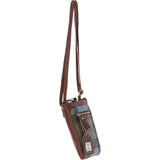Authentic Ashwood Leather & Harris Tweed® Cloth Crossbody Bag Brown/Mcload: TW-29-02-TM