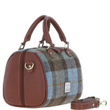 Ashwood Leather & Harris Tweed® Cloth Medium Barrel Bag Tan/Mcload: TW-62-02-TM