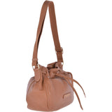 The Bridge Full Grain Small Italian Leather Shoulder Bag Havana Gold -  41466 79 2C NH