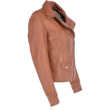 Short Biker Jacket Cognac: MAJESTIC
