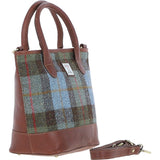 Ashwood Leather & Harris Tweed® Cloth Large Grab Bag  Tan/Mcload: TW-64-02-TM