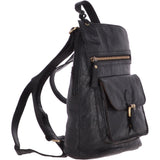 Small Vintage Leather Backpack Black  – G25