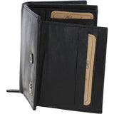 Women's Vintage Wash Leather Wallet Purse Black : G-41