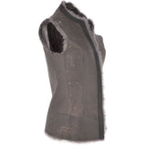 Toscana Suede Leather Gilet Grey : Kachina