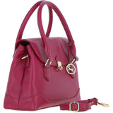 Premium Leather Shoulder Bag with Detachable Crossbody Strap Raspberry: Y-56