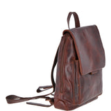 Medium Leather Zip Around Vintage Backpack Tan : Fred