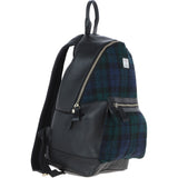 Exquisite Ashwood Leather & Harris Tweed® Cloth Large Rucksack Black/Watch: TW-43-03-BW