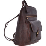 Large Vintage Leather Backpack Brandy  – G28