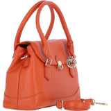 Premium Leather Shoulder Bag with Detachable Crossbody Strap Orange: Y-56
