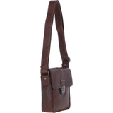 Ashwood Leather Medium Men's Buckle Crossbody Bag Chestnut: S-61