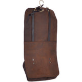 Vintage Oily Hanging Leather Wash Bag Brown: LIAM