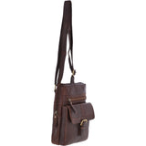 Leather Vintage Medium Flight Shoulder Bag Brandy : G-33